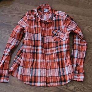 Orange Plaid Men's Shirt
